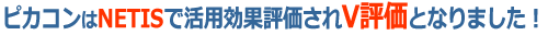 ピカコンはNETISで活用効果評価されV評価となりました。