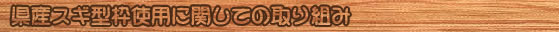 県産スギ型枠使用に関しての取り組み